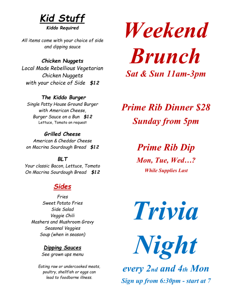 Neighbor Lady Public House menu 3